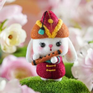 Rabbit playing flute| Classic Art Wool Felt Doll Kit with Aromatherapy Gift