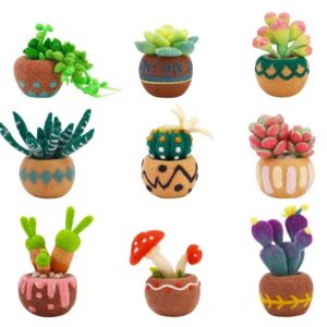 Beginner Succulent Wool Felting 9pc Kit | Portable Travel Stress Relief Toy | Handmade DIY Kits