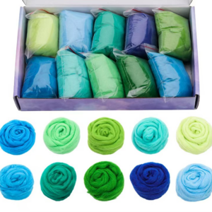 Blue green series | 16 Colors Wool Felt Poking Kit| DIY Wool Felt Poking Kits
