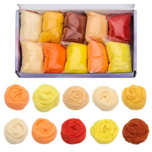 Yellow-orange series | 16 Colors Wool Felt Poking Kit| DIY Wool Felt Poking Kits