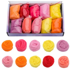 Pink-Purple Series | 16 Colors Wool Felt Poking Kit| DIY Wool Felt Poking Kits